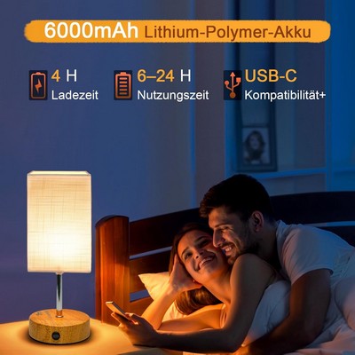 Vintora Cordless 6000mAh Battery Desk Light with 3-Color Temperature Stepless Dimming